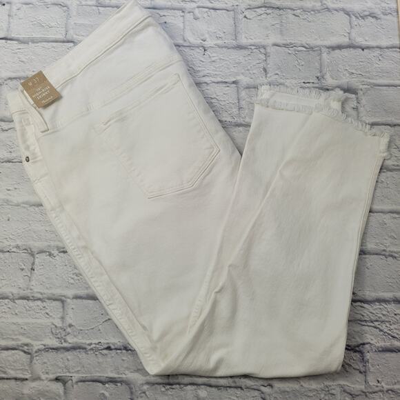 NWT Madewell 10" Hi-Rise Skinny Jeans White Button Fly Frayed Step Hem size 24 - Picture 2 of 16